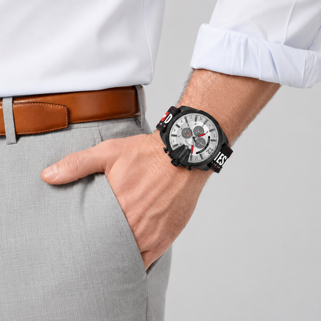 Diesel DZ4512- Mega Chief Chronograph Nylon Strap – 100% Original