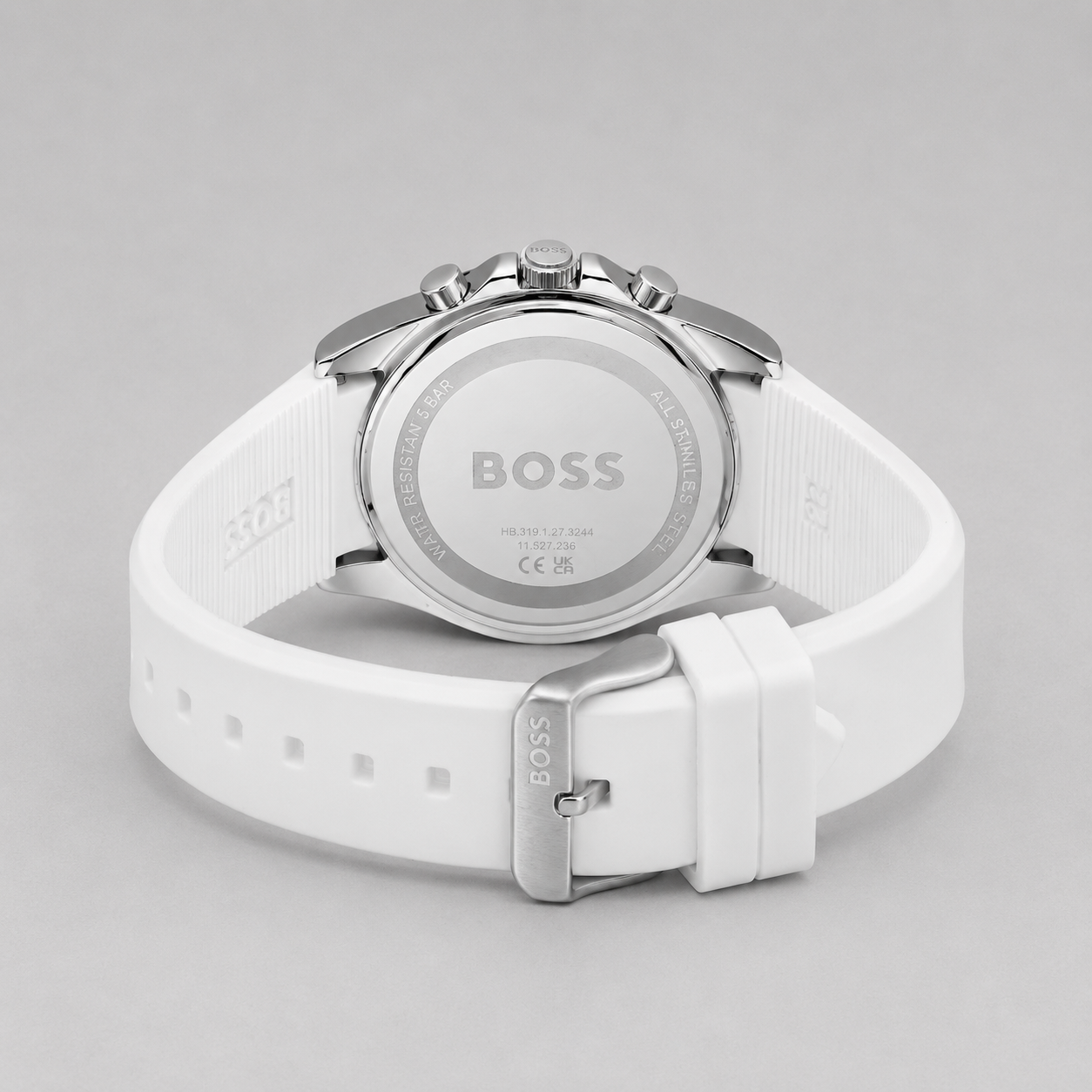 Hugo Boss Men's Strike Quartz Chronograph White Silicone Watch, 41mm