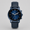Fossil Men's Neutra Chronograph Navy Leather Watch 44mm