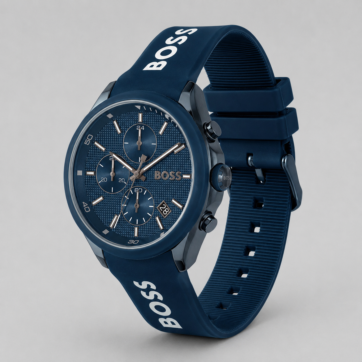 Hugo Boss 1514061 men's velocity quartz fashion chronograph blue silicone strap