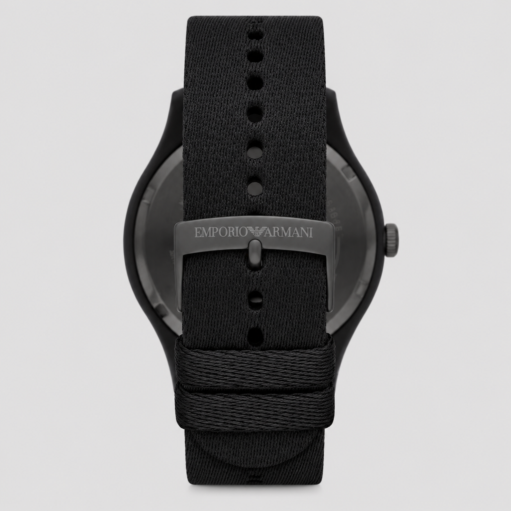EMPORIO ARMANI THREE-HAND BLACK #TIDE OCEAN MATERIAL® WATCH