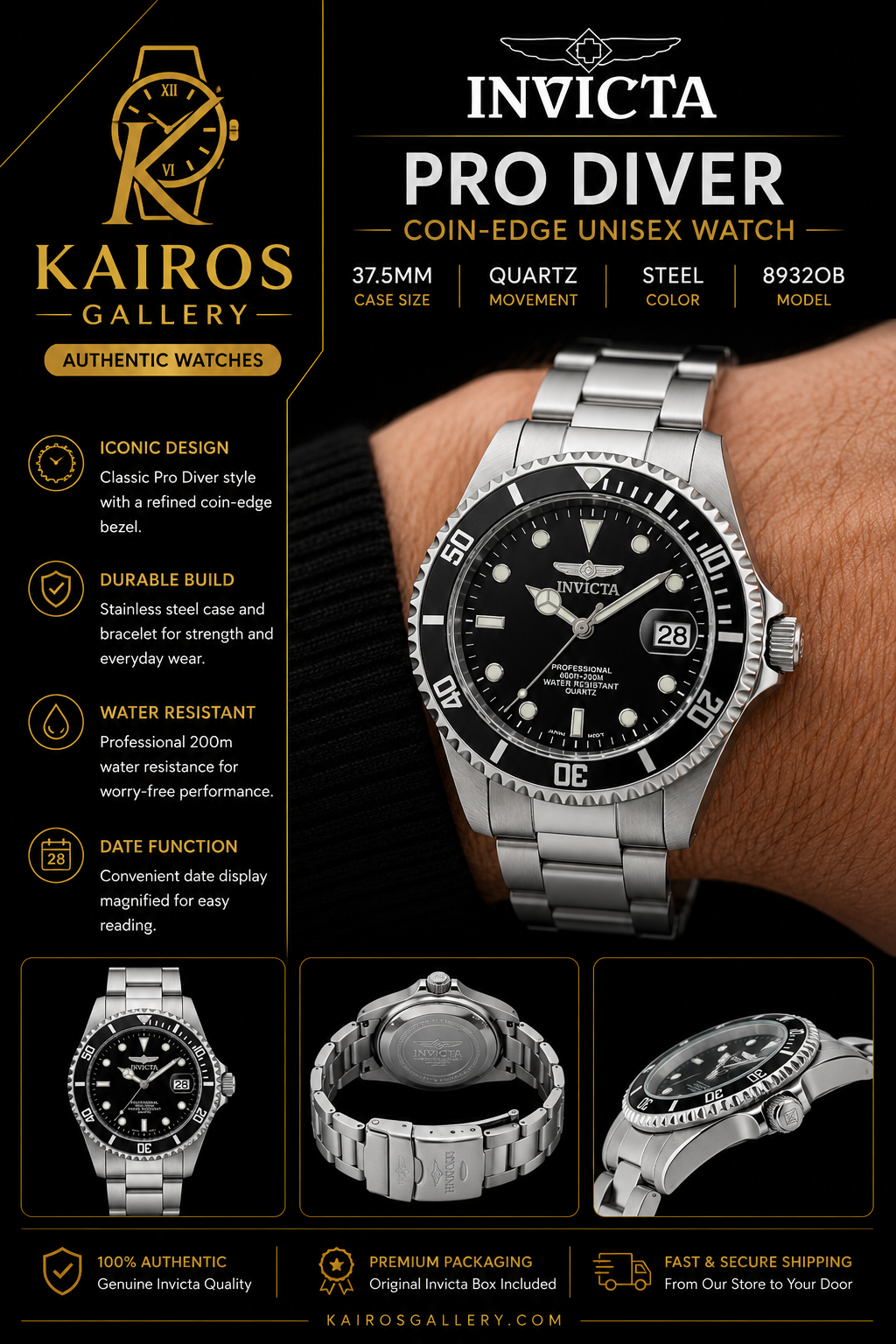 Invicta Pro Diver Coin-Edge Unisex Watch