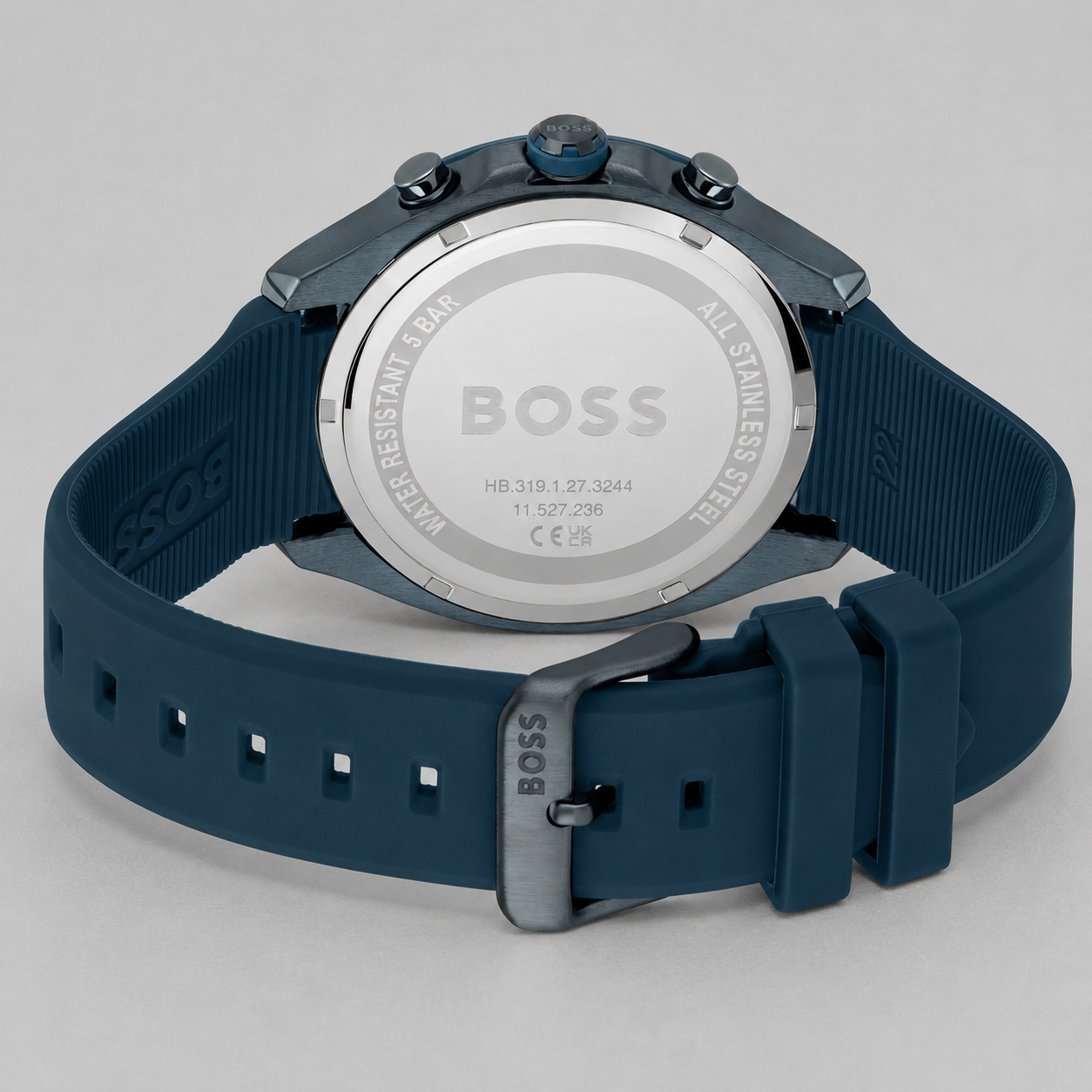 Hugo Boss 1514061 men's velocity quartz fashion chronograph blue silicone strap