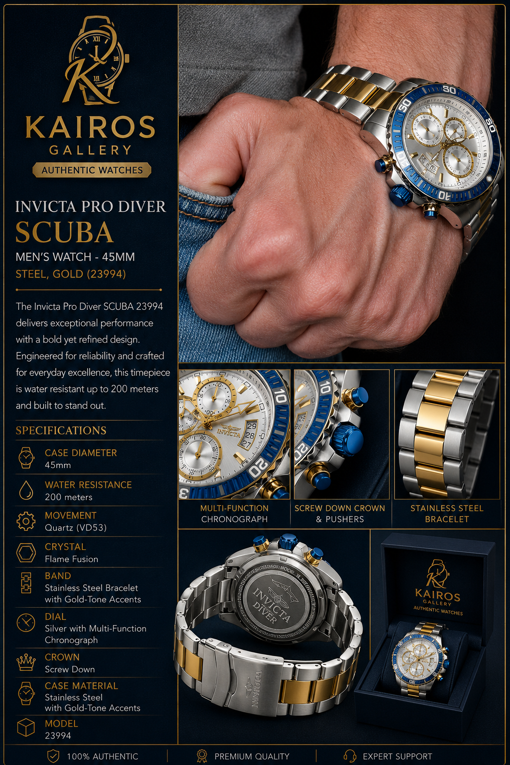 Invicta Pro Diver SCUBA Men’s (23994) 100% Original