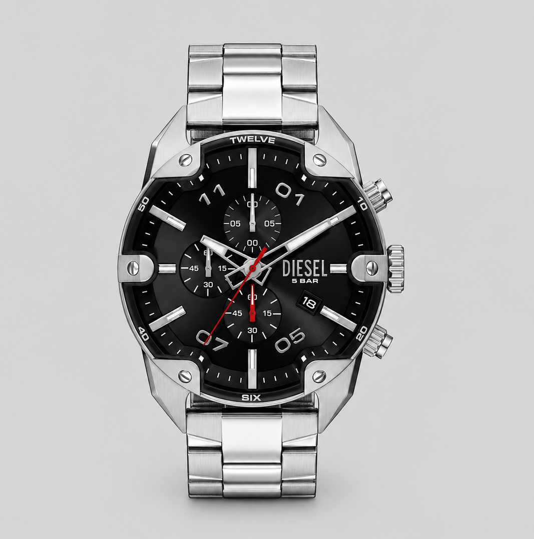 Diésel DZ4709- Spiked Stainless Steel-49mm 100% Original