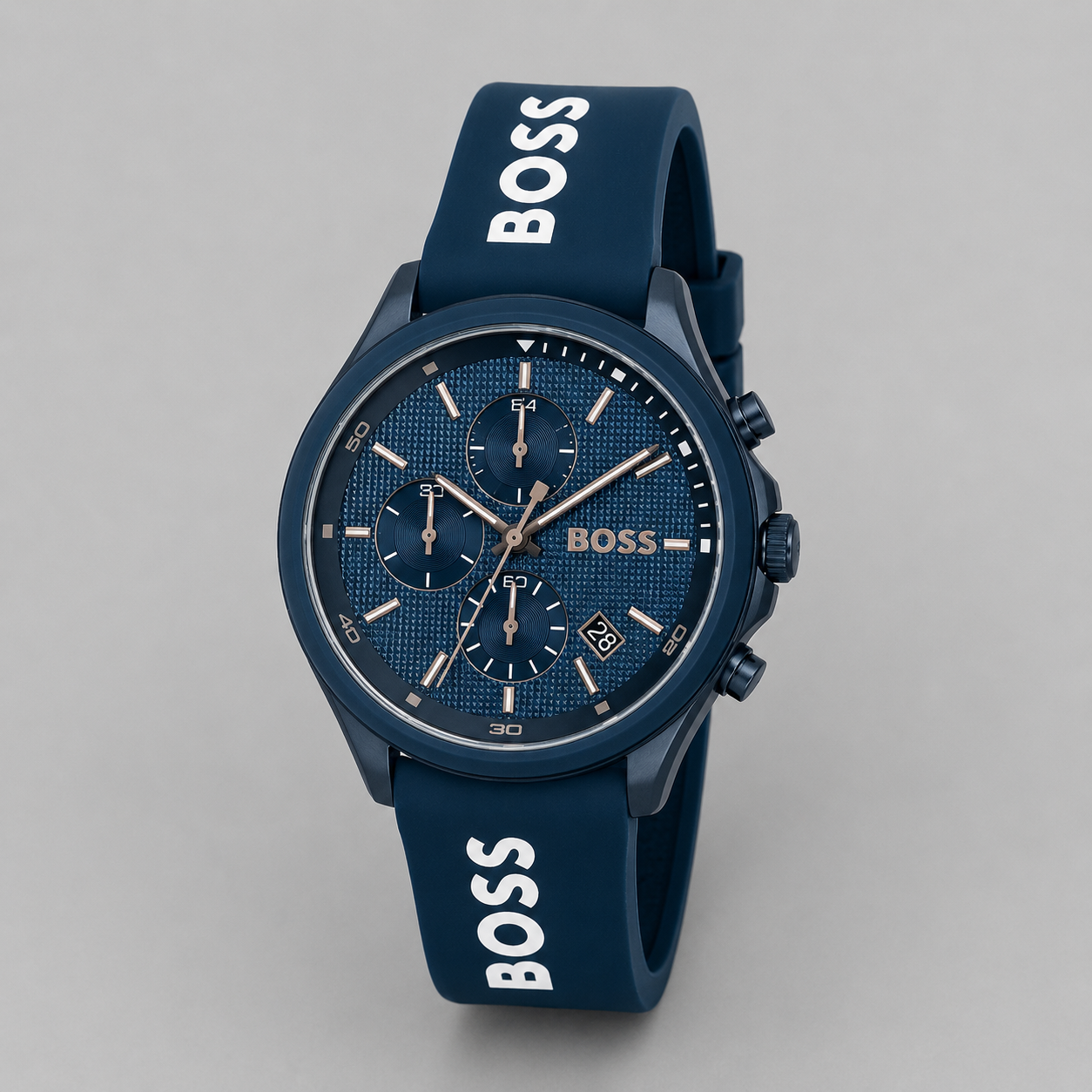 Hugo Boss 1514061 men's velocity quartz fashion chronograph blue silicone strap