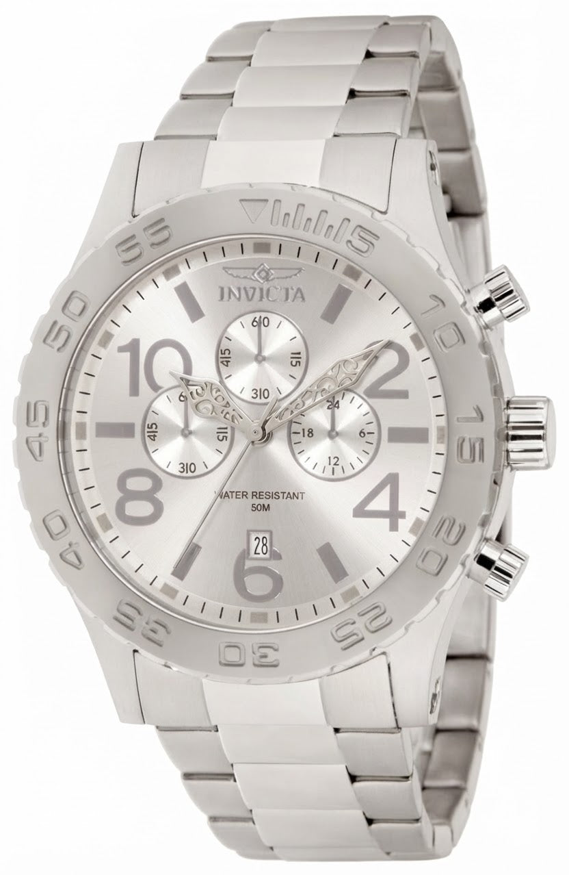 Invicta Men's 1269 Specialty Quartz Chronograph Silver Dial Watch