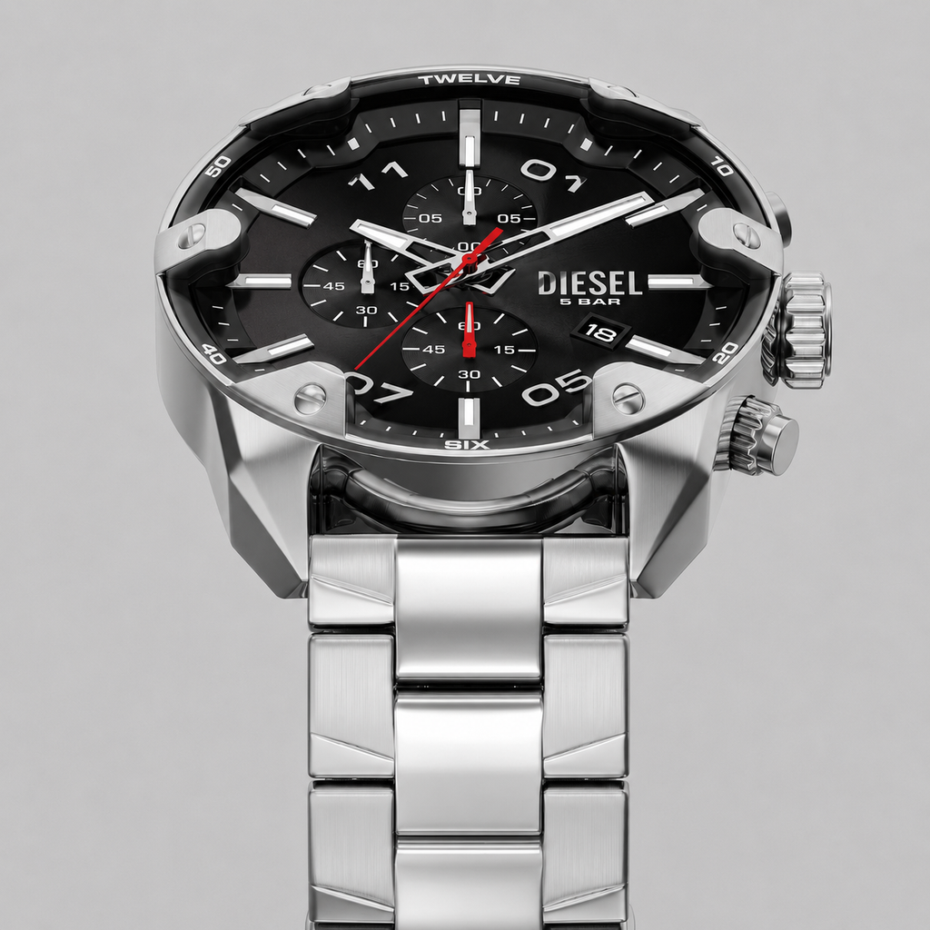 Diésel DZ4709- Spiked Stainless Steel-49mm 100% Original