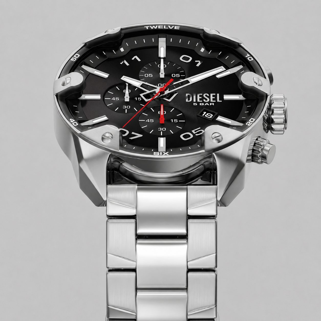 Diésel DZ4709- Spiked Stainless Steel-49mm 100% Original