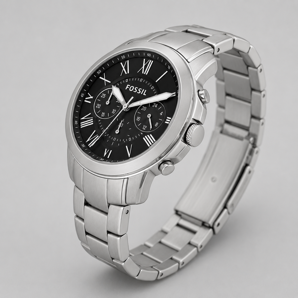 Fossil Men's Chronograph Grant Stainless Steel Bracelet Watch 44mm FS4736