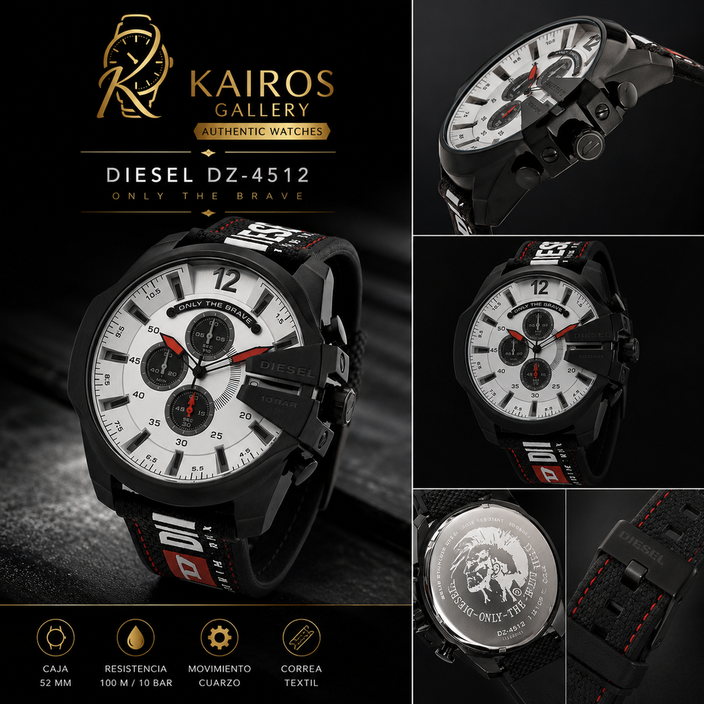 ⌚ Diesel DZ4512 Mega Chief Chronograph Nylon Strap – 100% Original