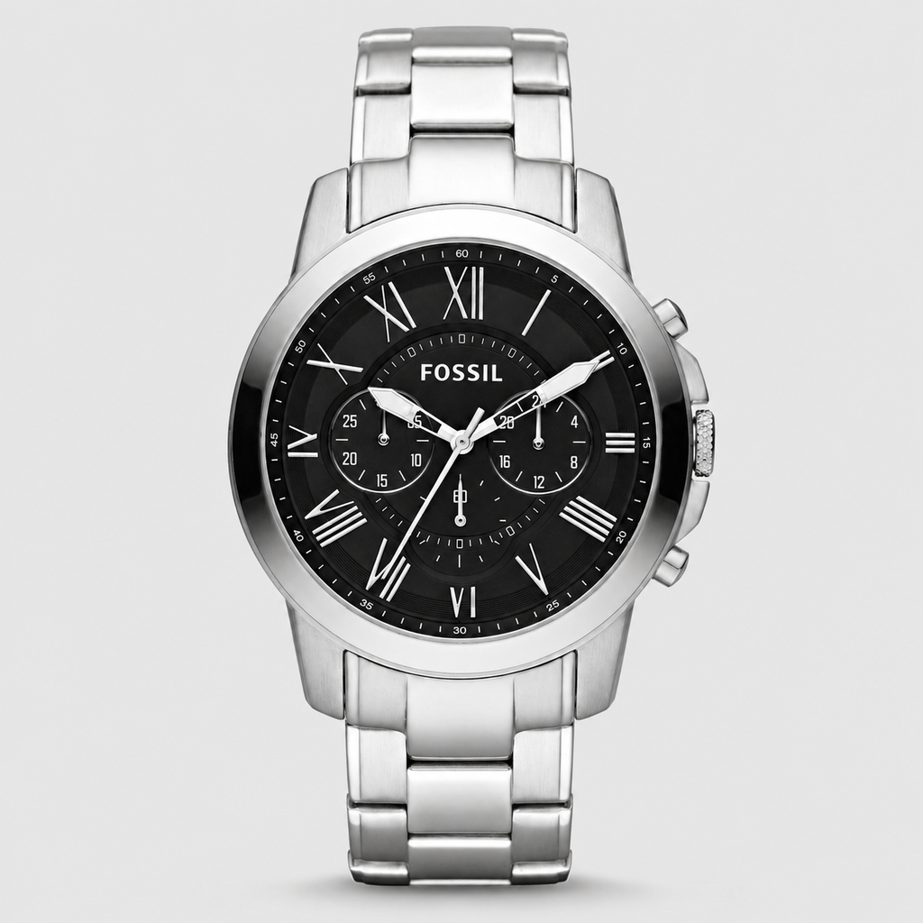 Fossil Men's Chronograph Grant Stainless Steel Bracelet Watch 44mm FS4736