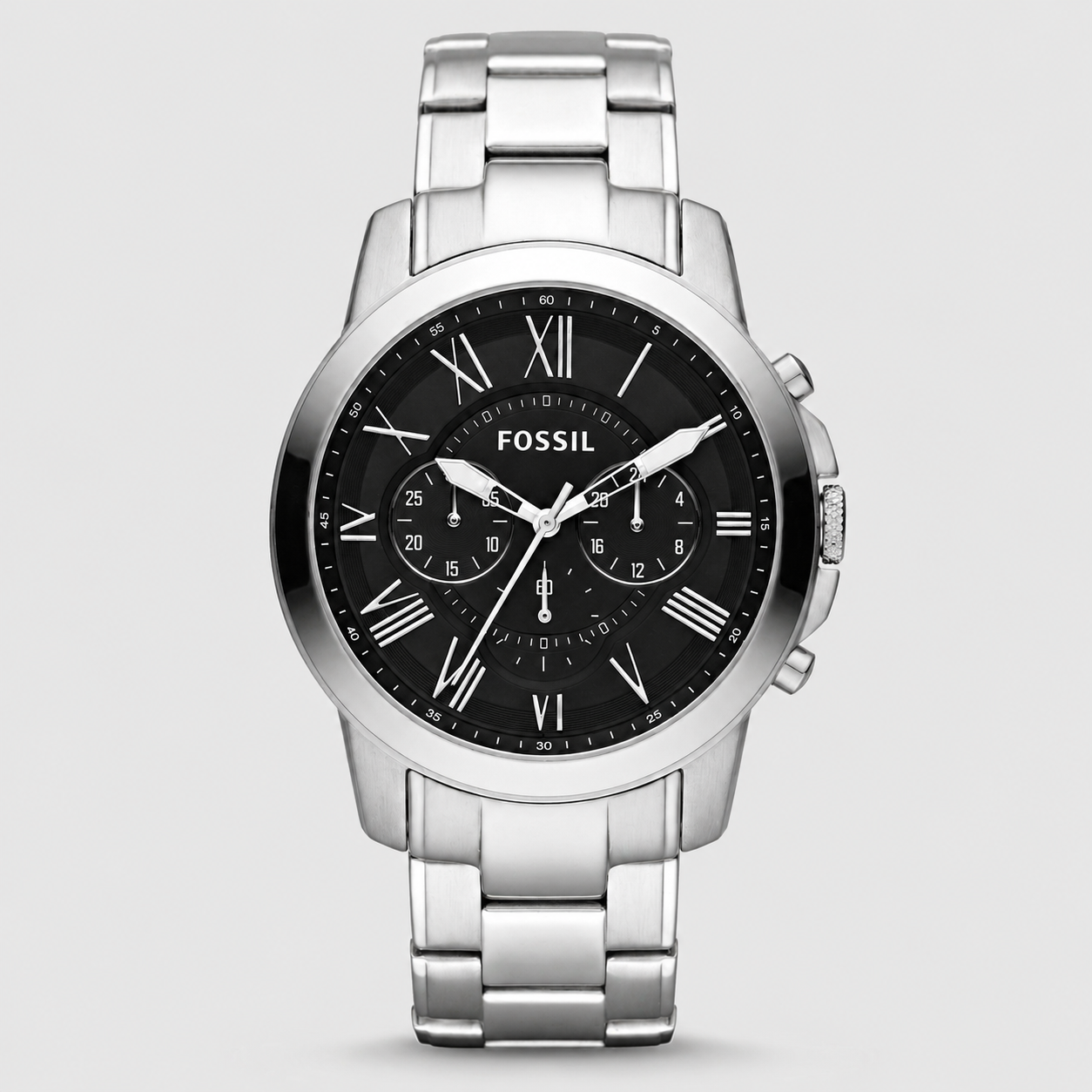 Fossil Men's Chronograph Grant Stainless Steel Bracelet Watch 44mm FS4736