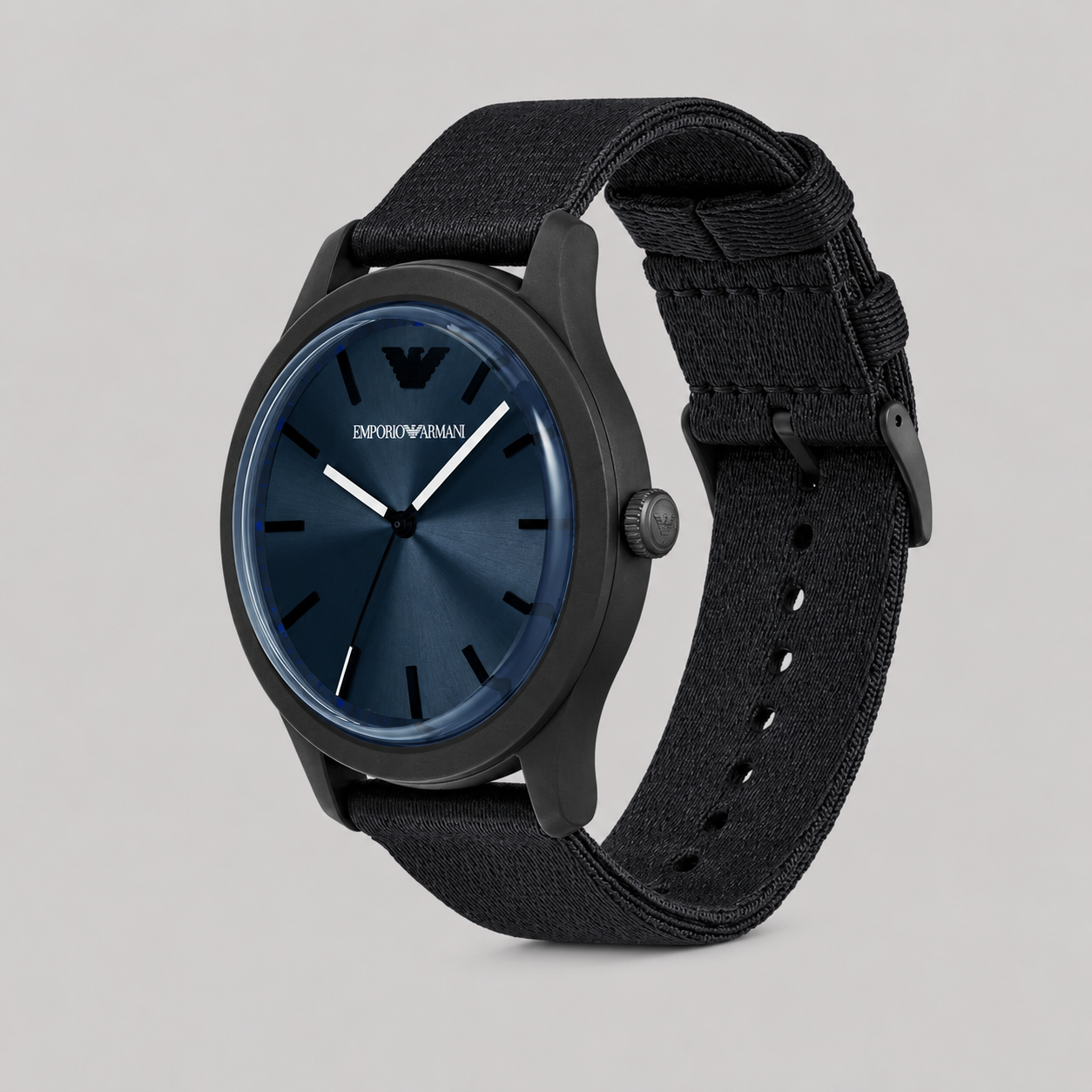 EMPORIO ARMANI THREE-HAND BLACK #TIDE OCEAN MATERIAL® WATCH