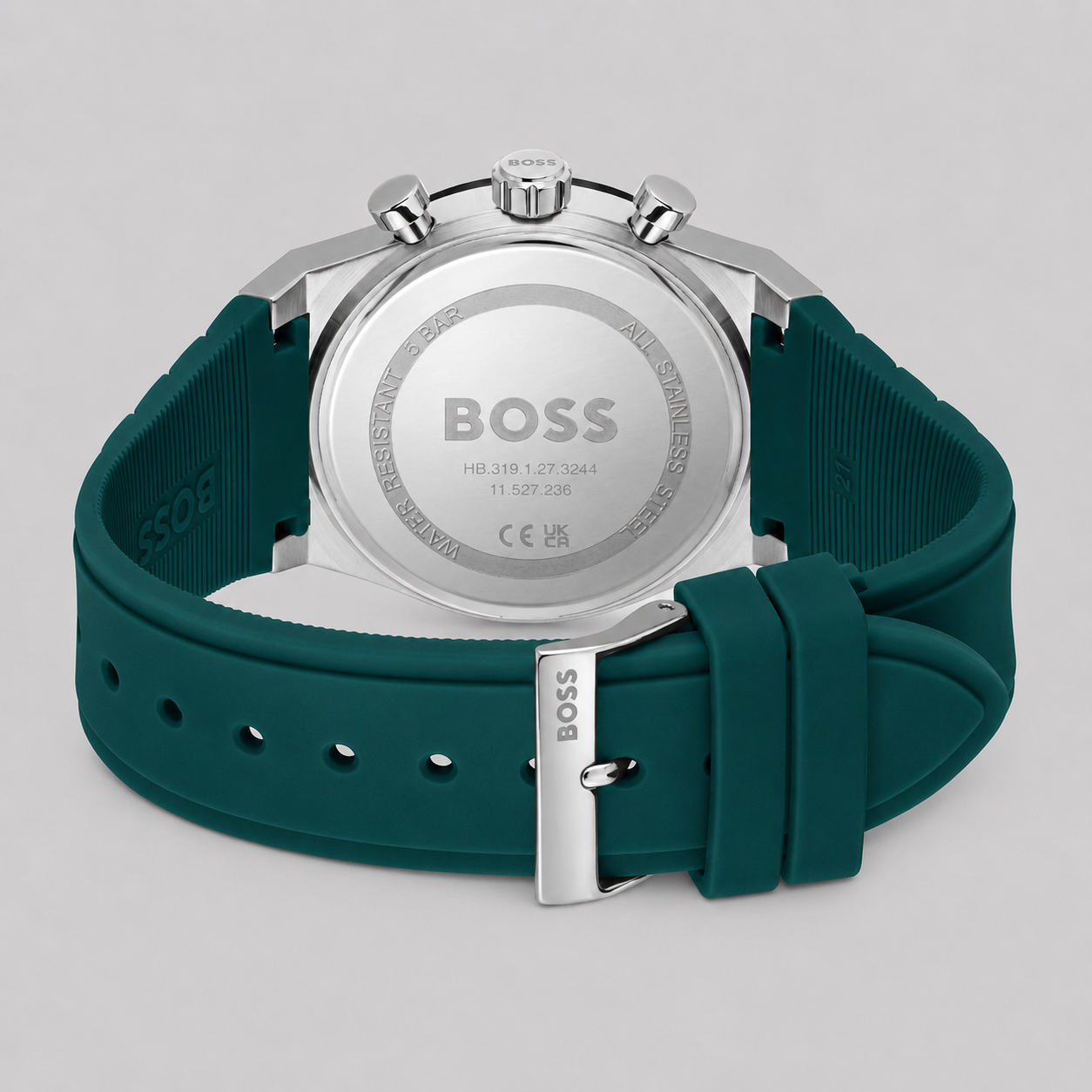 Hugo Boss Men's Candor Quartz Chronograph Green Silicone Watch, 41mm