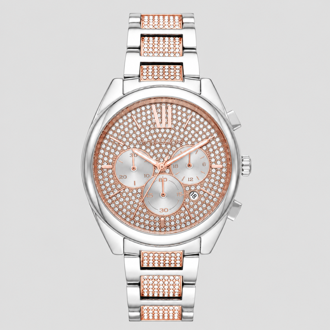 Michael kors Women's Janelle Women's Two-Tone Pavé Glitz Bracelet Watch 42mm MK7098