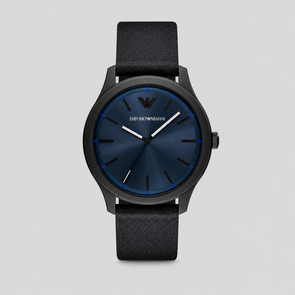 EMPORIO ARMANI THREE-HAND BLACK #TIDE OCEAN MATERIAL® WATCH