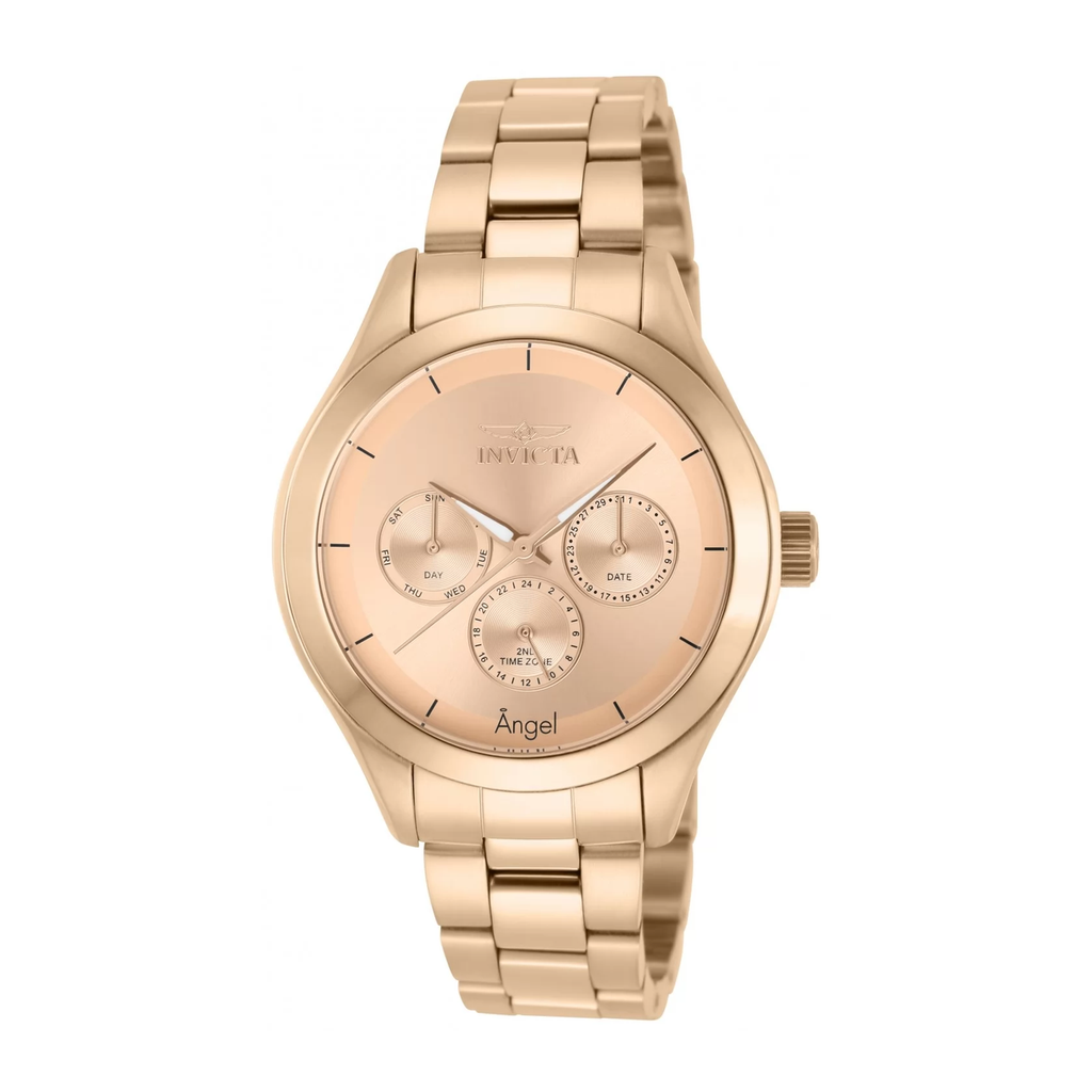 Invicta Women's 12467 Angel Quartz Chronograph Rose Gold Dial Watch
