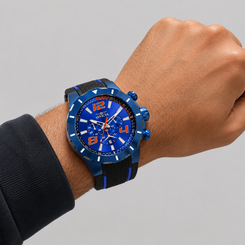Invicta S1 Rally Overdrive Men's - 52mm. Black, Blue (35738) 100% Original