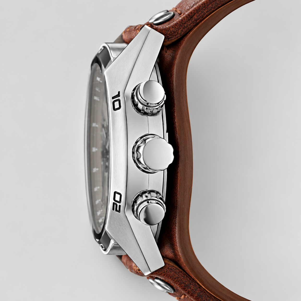 fossil men's decker brown leather strap watch ch2565