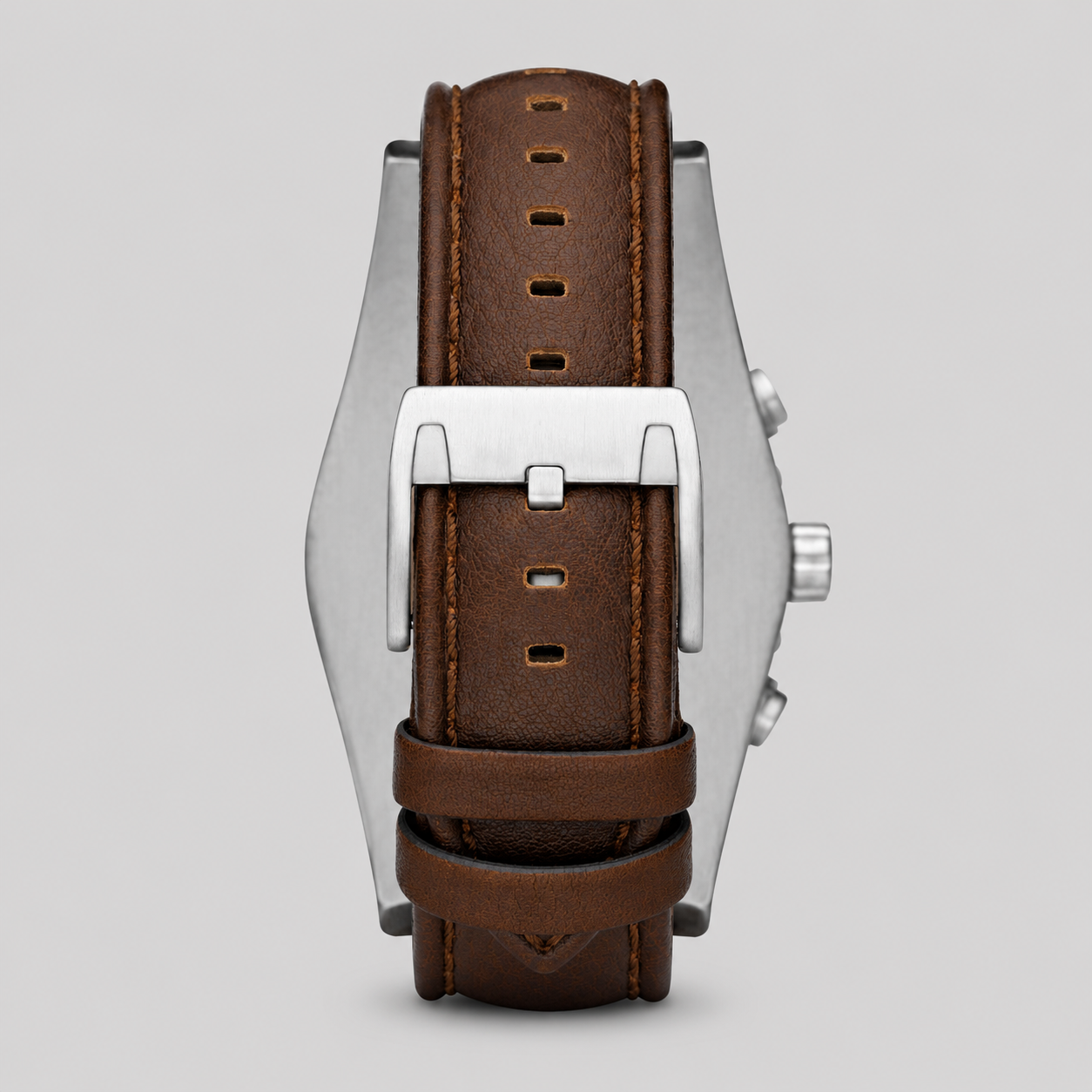 fossil men's decker brown leather strap watch ch2565