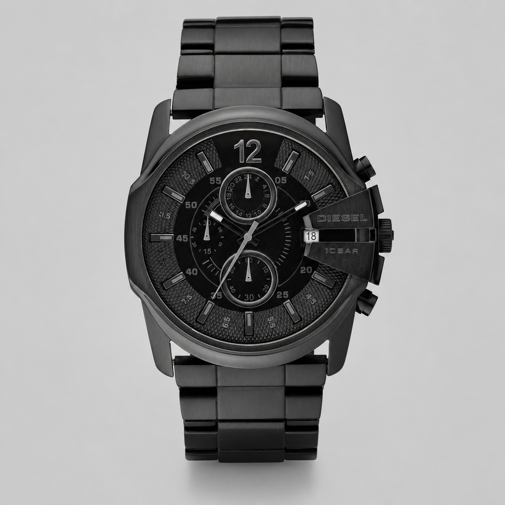 Mens Chronograph Black Ion Plated Stainless Steel Bracelet DZ4180
