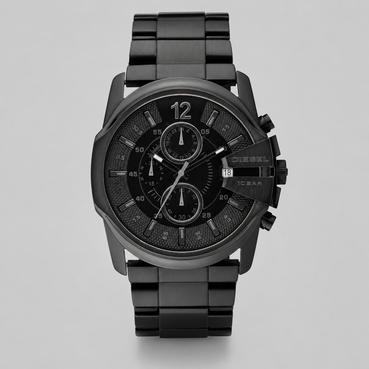Mens Chronograph Black Ion Plated Stainless Steel Bracelet DZ4180