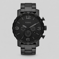 Fossil Men's Chronograph Nate Black-Tone Stainless Steel Bracelet Watch 50mm