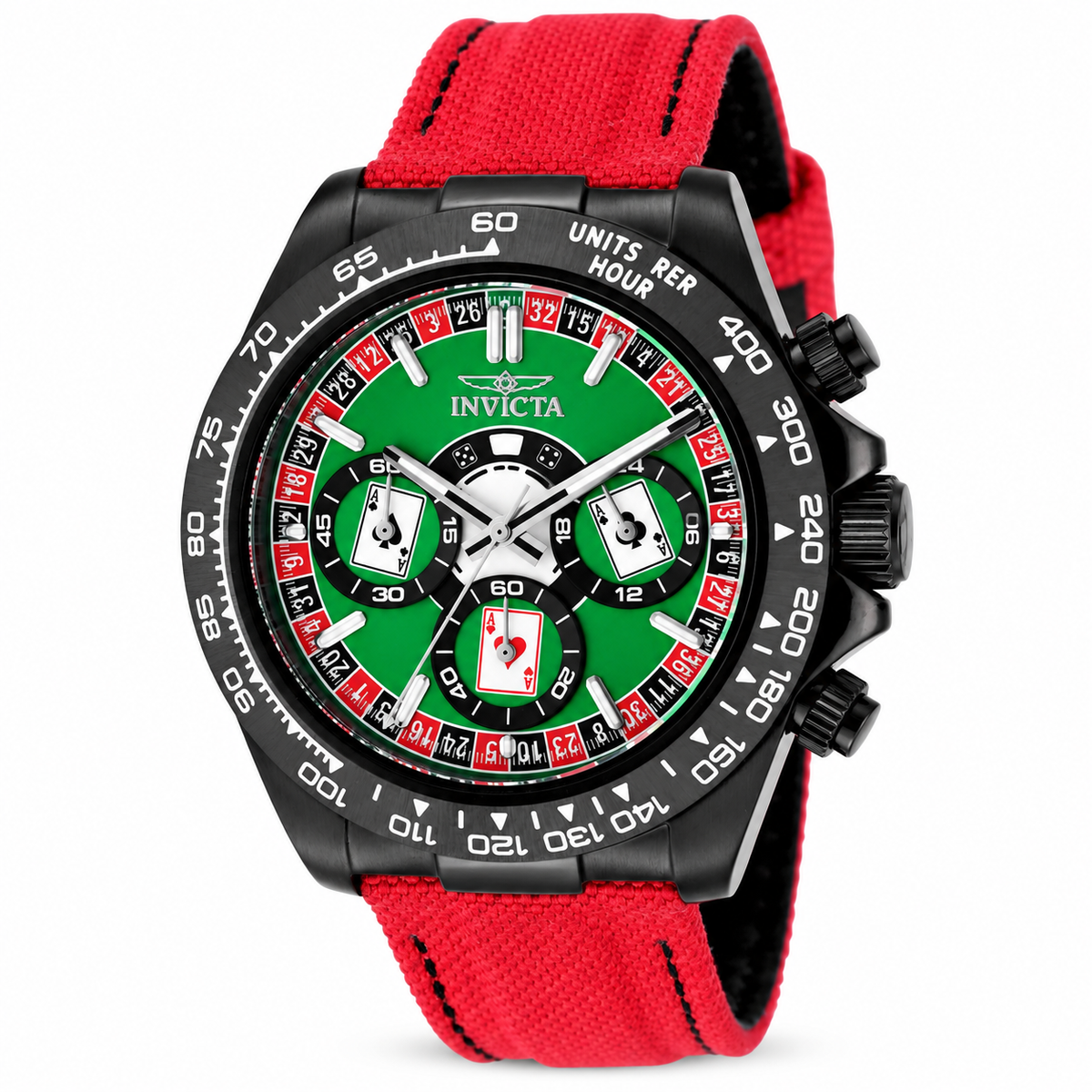 Invicta Men's 50518 Speedway Quartz VD54 Green, Red, Black Dial Watch