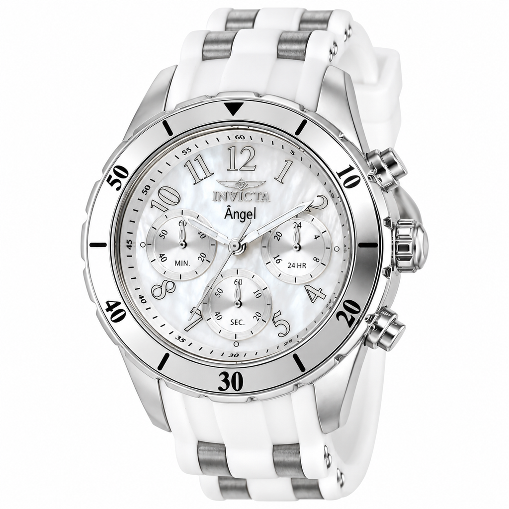 Invicta Women's 37347 Angel Quartz Chronograph White Dial Watch