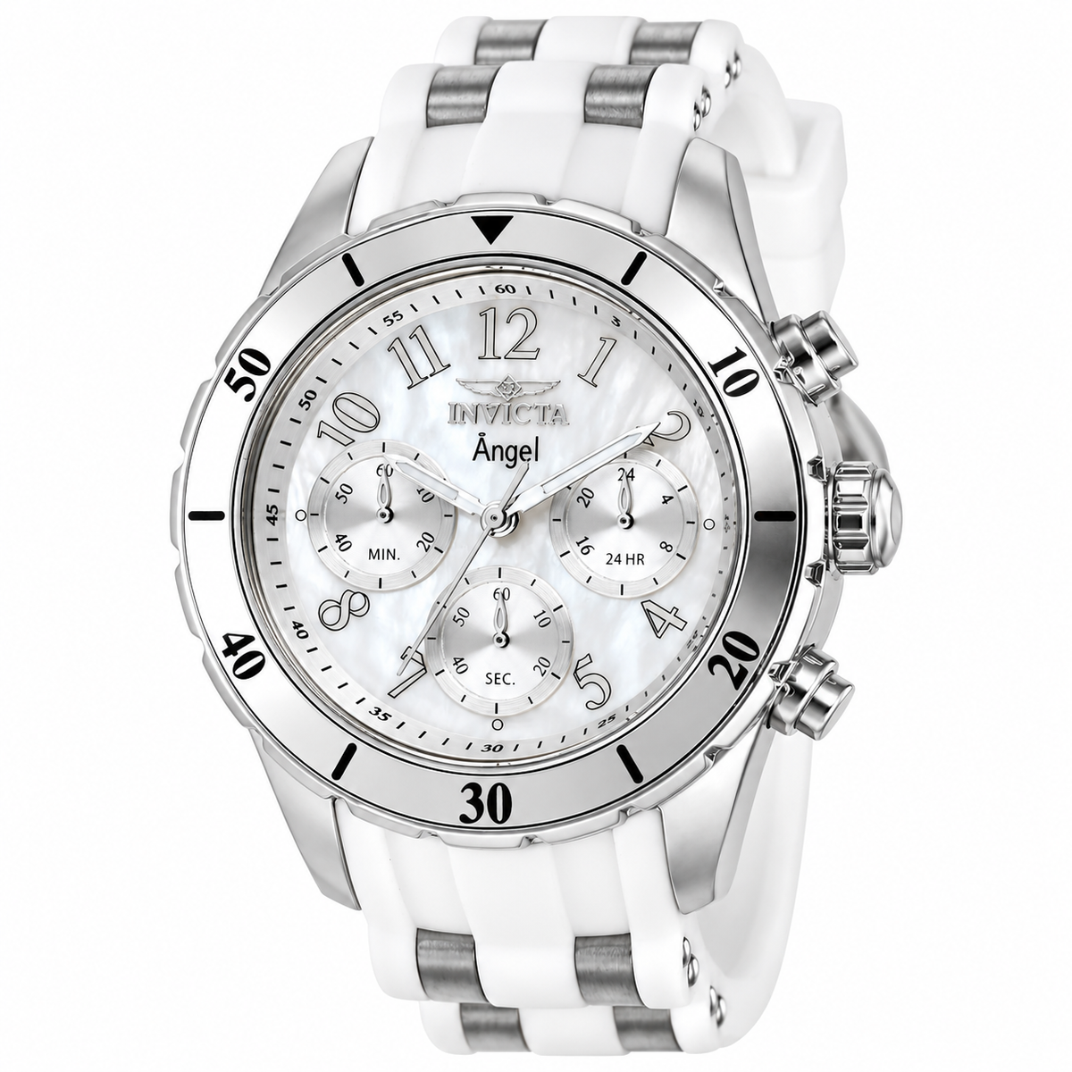 Invicta Women's 37347 Angel Quartz Chronograph White Dial Watch