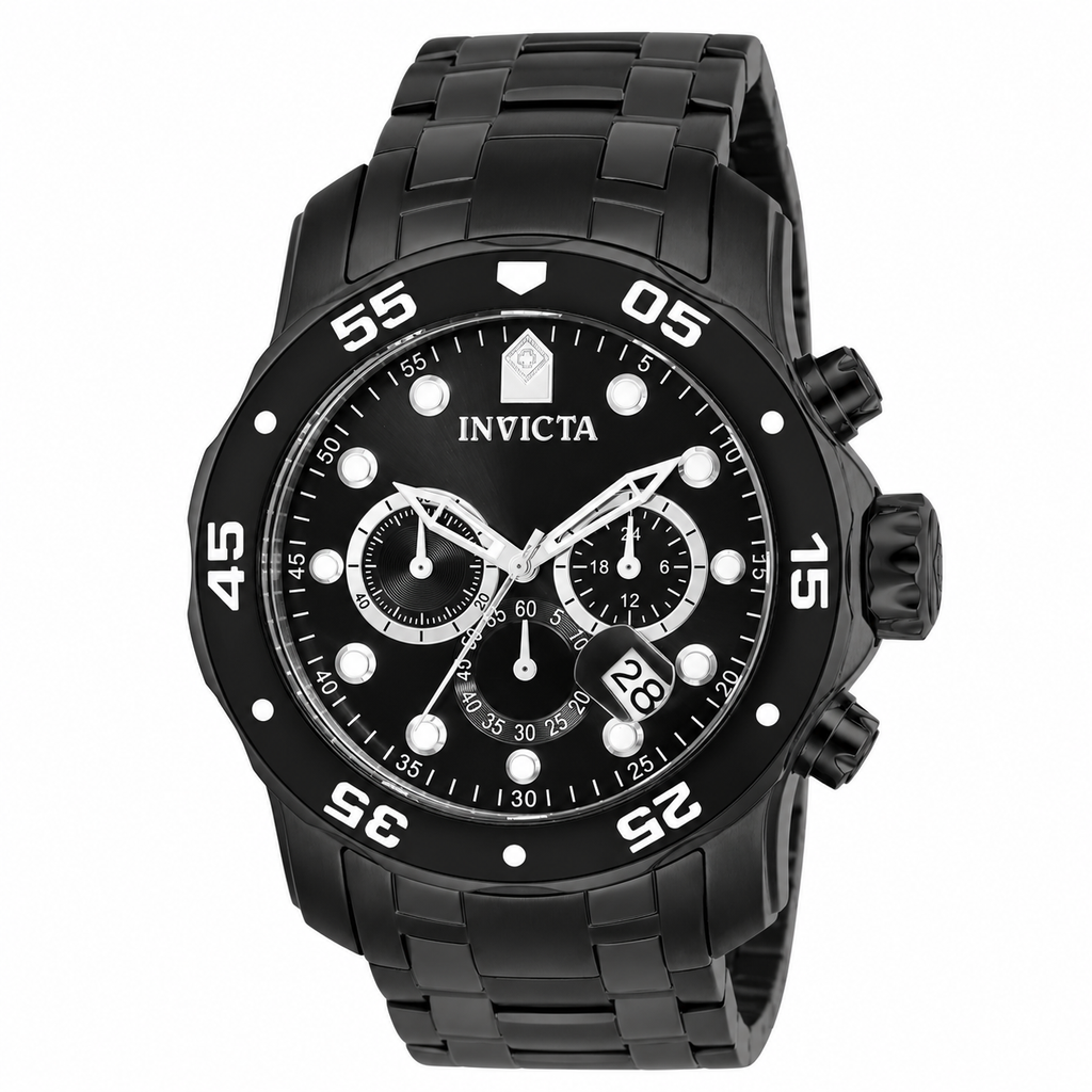 Invicta Men's 0076 Pro Diver Quartz Chronograph Black Dial Watch
