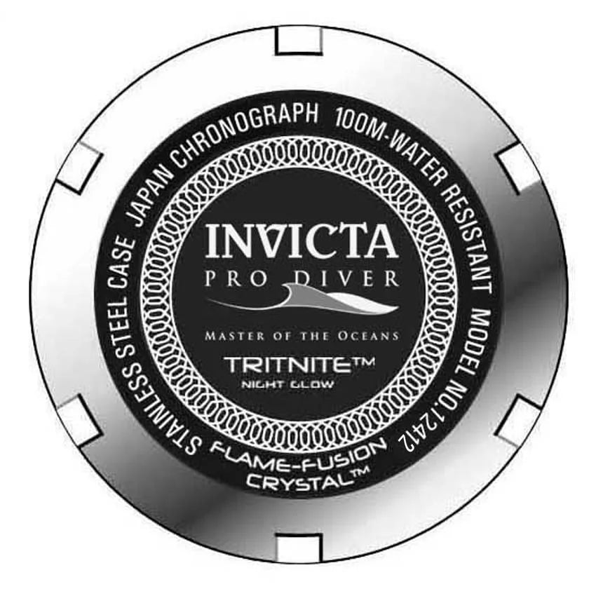 Invicta Men's 12412 Pro Diver Quartz 3 Hand Black Dial Watch