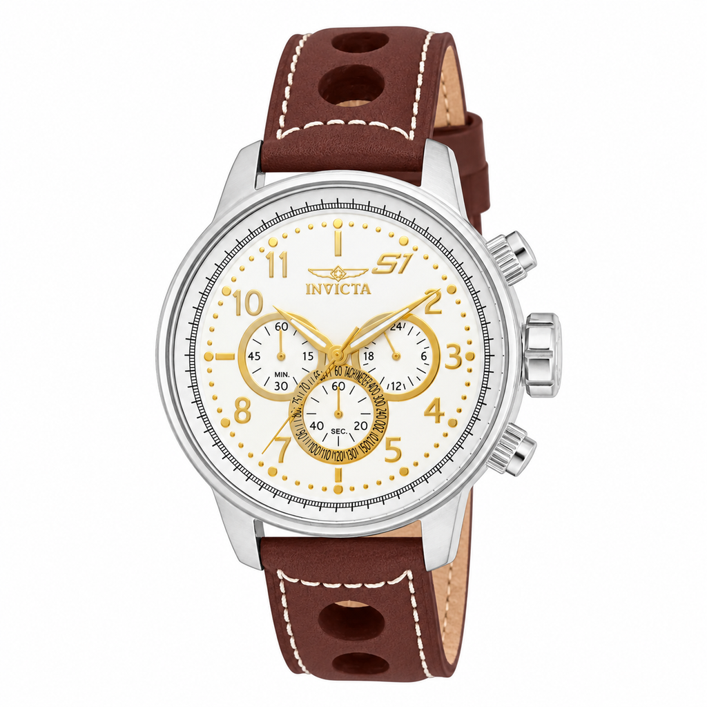 Invicta Men's 16010 S1 Rally Quartz Multifunction Gold, Antique Silver Dial Watch