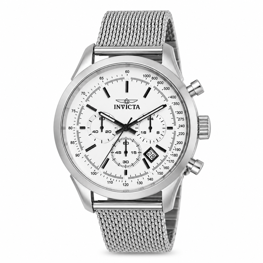 Invicta Men's 25222 Speedway Quartz Chronograph Silver Dial Watch