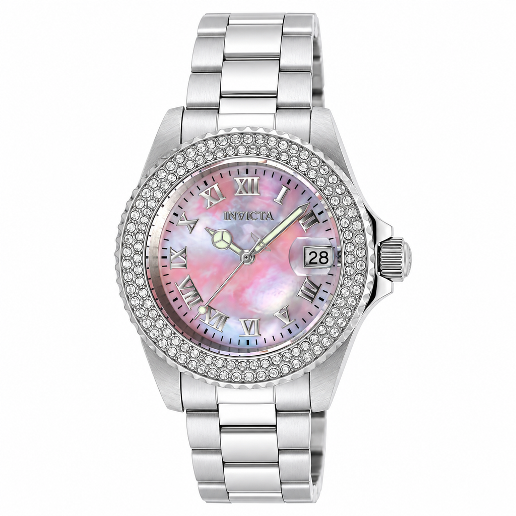 Invicta Women's 19874 Angel Quartz 3 Hand Light Pink Dial Watch