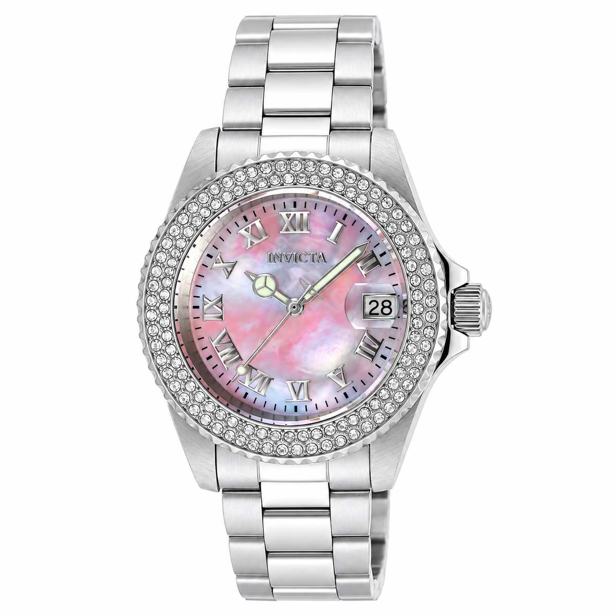 Invicta Women's 19874 Angel Quartz 3 Hand Light Pink Dial Watch