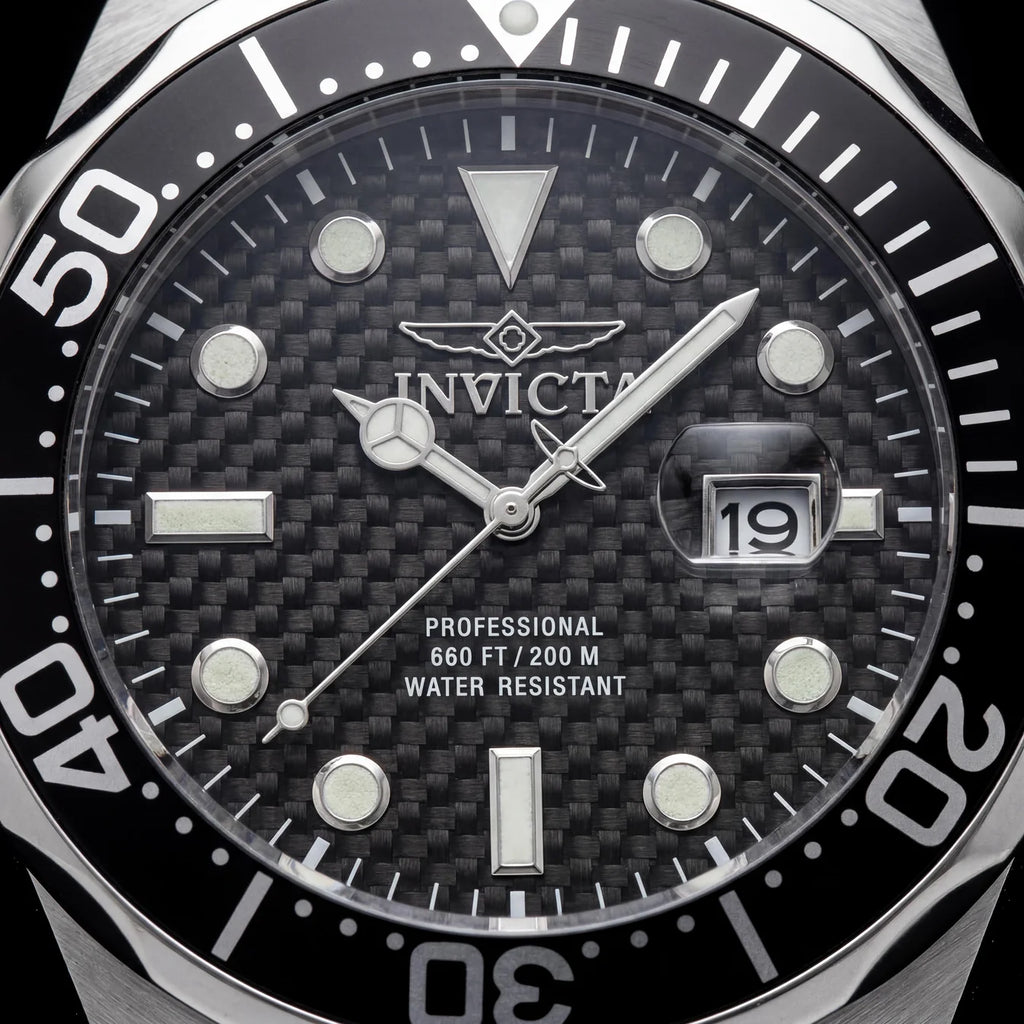 Invicta Women's 12562 Pro Diver Quartz 3 Hand Black Dial Watch