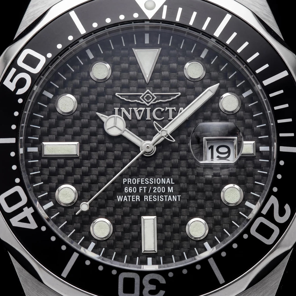 Invicta Women's 12562 Pro Diver Quartz 3 Hand Black Dial Watch